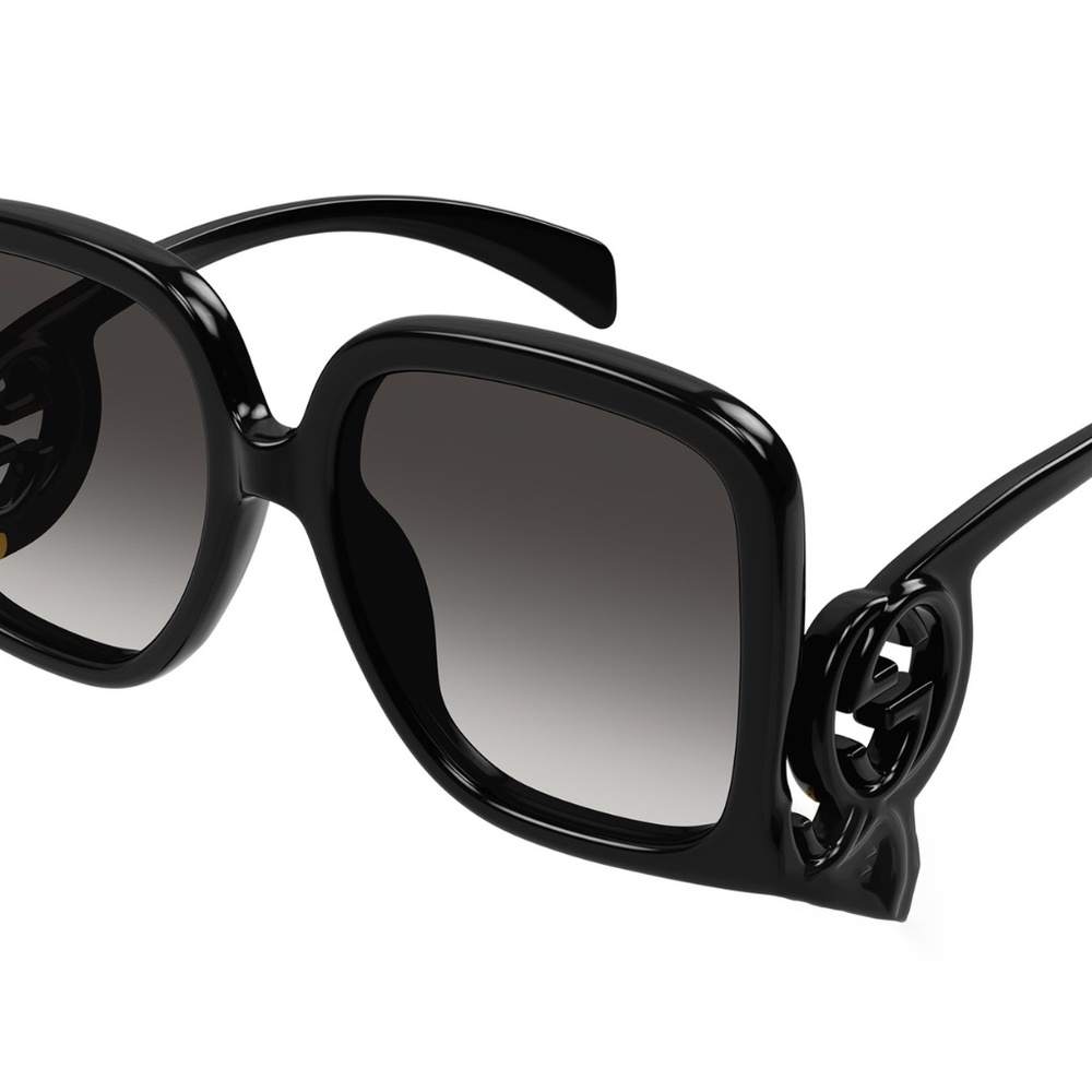 GUCCI OVERSIZED SQUARE SUNGLASSES IN BLACK NWT - Picture 9 of 15